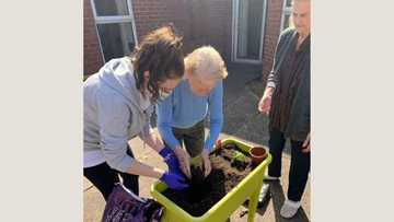 Coventry care home Residents spruce up garden in time for summer